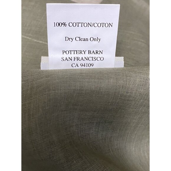 Pottery Barn Sheer Curtain Panels Classic Voile Drapes Set 2 Green 44x84 Pair - Picture 7 of 7